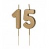 Świeczki urodzinowe Cyferki 15 - 4,5 cm - złote
