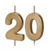 Świeczki urodzinowe Cyferki 20 - 4,5 cm - złote