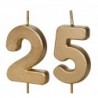 Świeczki urodzinowe Cyferki 25 - 4,5 cm - złote