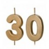 Świeczki urodzinowe Cyferki 30 - 4,5 cm - złote
