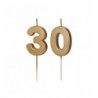 Świeczki urodzinowe Cyferki 30 - 4,5 cm - złote