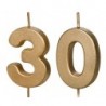 Świeczki urodzinowe Cyferki 30 - 4,5 cm - złote