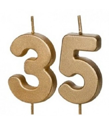 Świeczki urodzinowe Cyferki 35 - 4,5 cm - złote