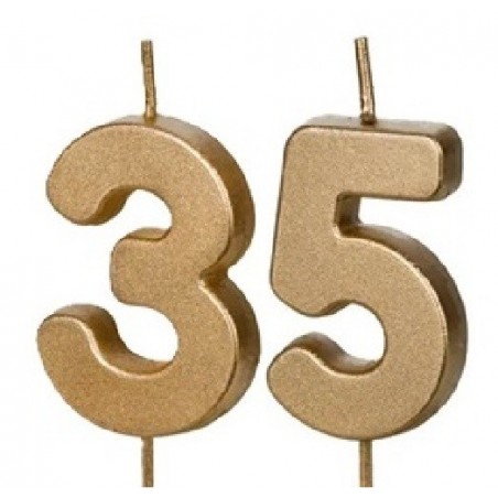 Świeczki urodzinowe Cyferki 35 - 4,5 cm - złote