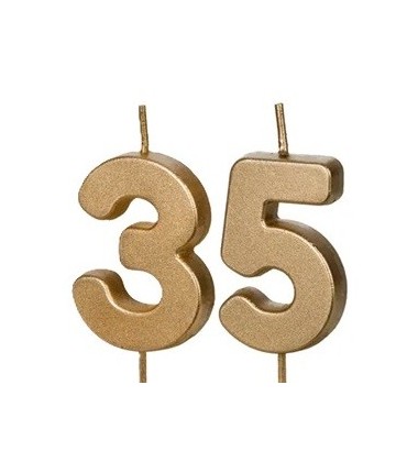 Świeczki urodzinowe Cyferki 35 - 4,5 cm - złote