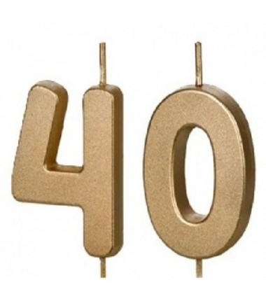 Świeczki urodzinowe Cyferki 40 - 4,5 cm - złote