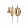 Świeczki urodzinowe Cyferki 40 - 4,5 cm - złote