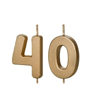 Świeczki urodzinowe Cyferki 40 - 4,5 cm - złote