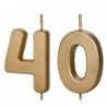 Świeczki urodzinowe Cyferki 40 - 4,5 cm - złote