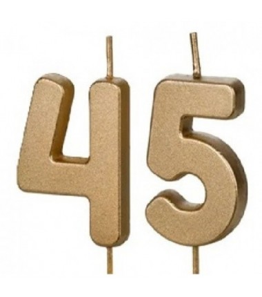 Świeczki urodzinowe Cyferki 45- 4,5 cm - złote