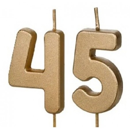 Świeczki urodzinowe Cyferki 45- 4,5 cm - złote