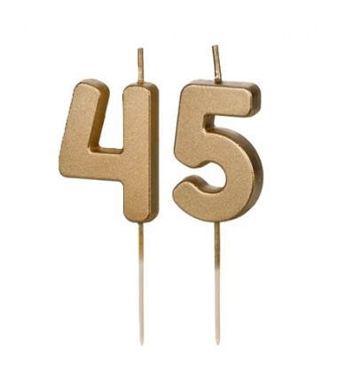 Świeczki urodzinowe Cyferki 45- 4,5 cm - złote