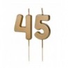 Świeczki urodzinowe Cyferki 45- 4,5 cm - złote