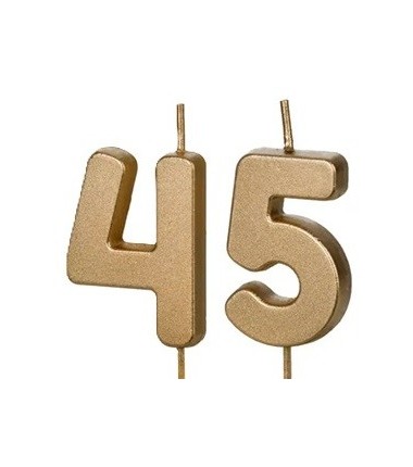 Świeczki urodzinowe Cyferki 45- 4,5 cm - złote
