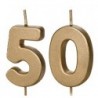 Świeczki urodzinowe Cyferki 50 - 4,5 cm - złote