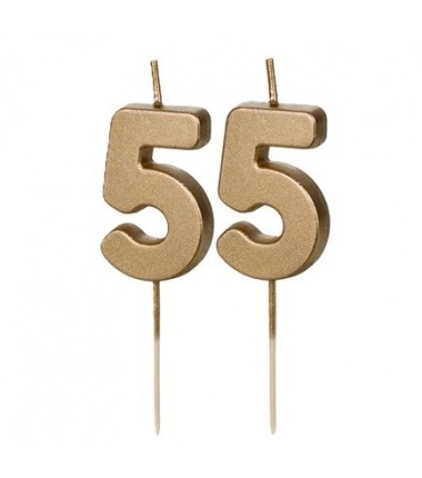 Świeczki urodzinowe Cyferki 55 - 4,5 cm - złote