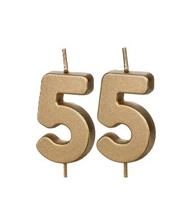 Świeczki urodzinowe Cyferki 55 - 4,5 cm - złote