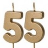 Świeczki urodzinowe Cyferki 55 - 4,5 cm - złote