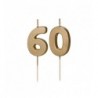 Świeczki urodzinowe Cyferki 60 - 4,5 cm - złote