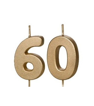 Świeczki urodzinowe Cyferki 60 - 4,5 cm - złote