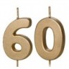 Świeczki urodzinowe Cyferki 60 - 4,5 cm - złote