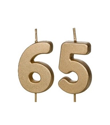 Świeczki urodzinowe Cyferki 65 - 4,5 cm - złote