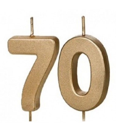 Świeczki urodzinowe Cyferki 70 - 4,5 cm - złote