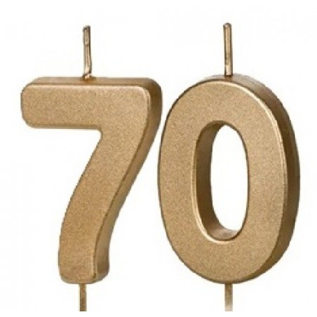 Świeczki urodzinowe Cyferki 70 - 4,5 cm - złote