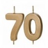Świeczki urodzinowe Cyferki 70 - 4,5 cm - złote