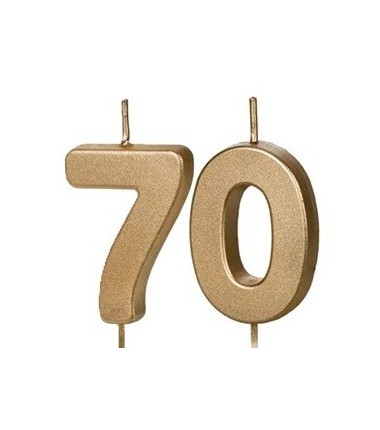 Świeczki urodzinowe Cyferki 70 - 4,5 cm - złote