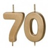 Świeczki urodzinowe Cyferki 70 - 4,5 cm - złote