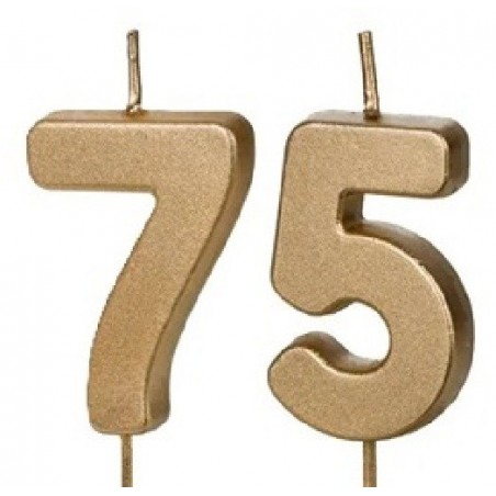 Świeczki urodzinowe Cyferki 75 - 4,5 cm - złote