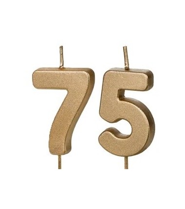 Świeczki urodzinowe Cyferki 75 - 4,5 cm - złote