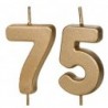 Świeczki urodzinowe Cyferki 75 - 4,5 cm - złote