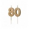 Świeczki urodzinowe Cyferki 80 - 4,5 cm - złote