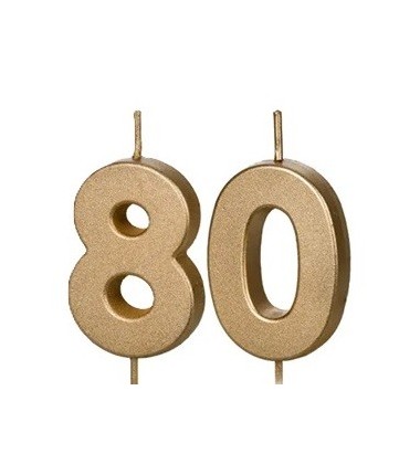 Świeczki urodzinowe Cyferki 80 - 4,5 cm - złote