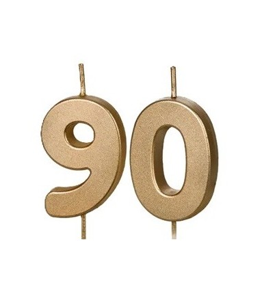 Świeczki urodzinowe Cyferki 90 - 4,5 cm - złote