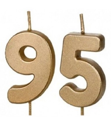 Świeczki urodzinowe Cyferki 95 - 4,5 cm - złote