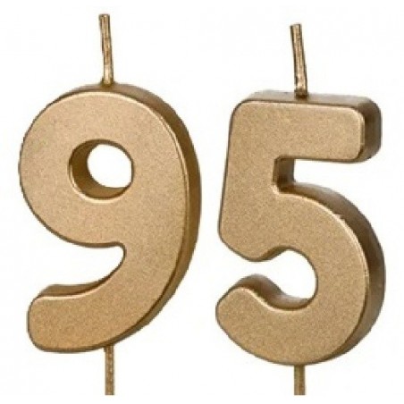 Świeczki urodzinowe Cyferki 95 - 4,5 cm - złote