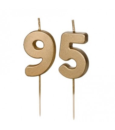 Świeczki urodzinowe Cyferki 95 - 4,5 cm - złote