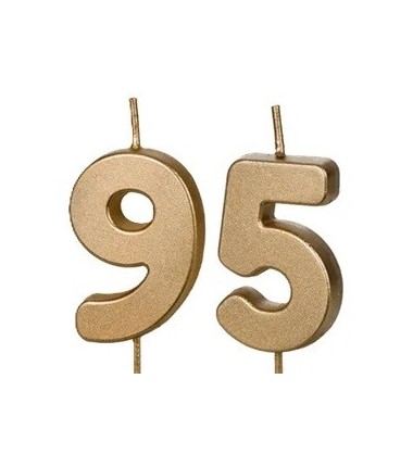 Świeczki urodzinowe Cyferki 95 - 4,5 cm - złote