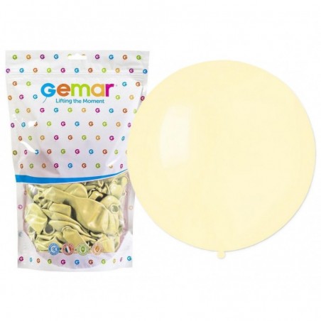 Balony GEMAR 48 cm - 19" - maślany Pastel Butter G19/103 - 25 sztuk