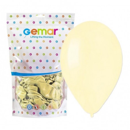 Balony Gemar 33 cm -13" pastelowe maślane Butter G120/103 - 50 sztuk
