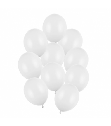 Balony Strong 27 cm białe Pastel Pure White - 10 sztuk