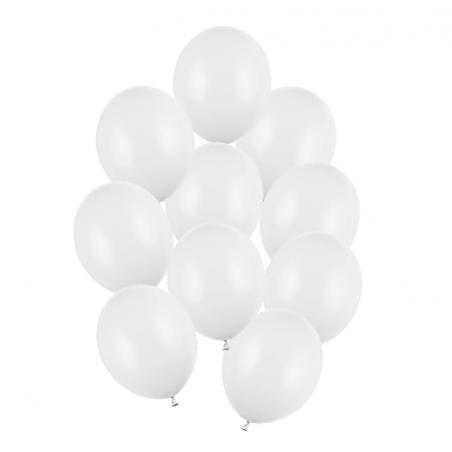 Balony Strong 27 cm białe Pastel Pure White - 10 sztuk