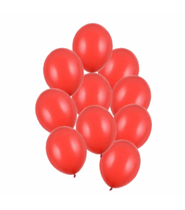 Balony Strong 27 cm makowe Pastel Poppy Red - 10 sztuk
