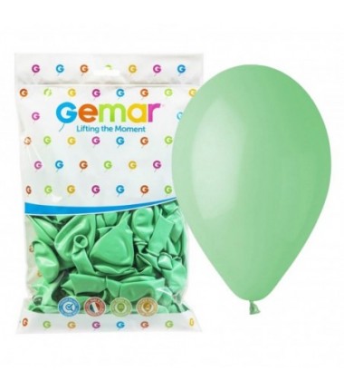 Balony Gemar 26 cm - 10" - pastelowe zielone miętowe Mint Green G90/077 - 100 sztuk (macaron)