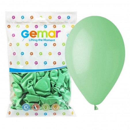 Balony Gemar 26 cm - 10" - pastelowe zielone miętowe Mint Green G90/077 - 100 sztuk (macaron)