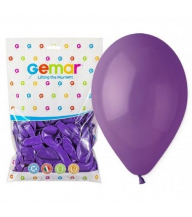 Balony Gemar 26 cm - 10" pastelowe fioletowe Purple G90/008 - 100 sztuk
