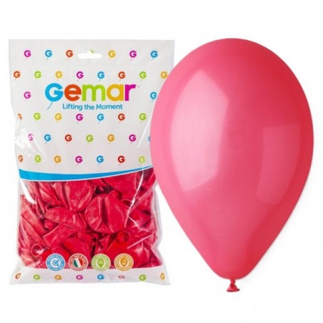 Balony Gemar 26 cm - 10" - pastelowe czerwone Red G90/005 - 100 sztuk